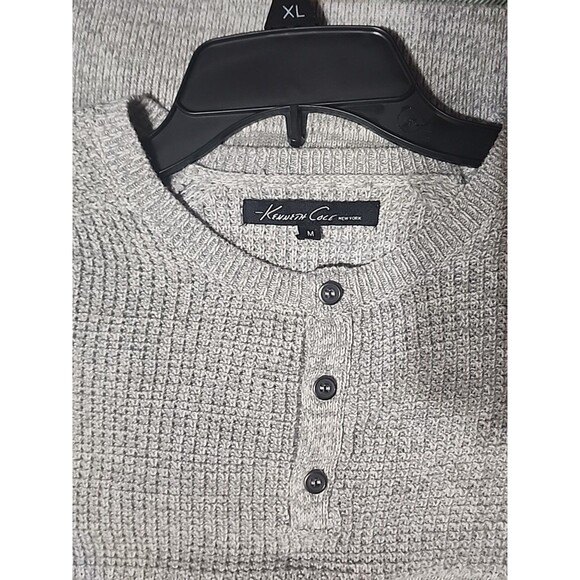 KENNETH COLE NEW YORK COTTON ACRYLIC BUTTONS FRONT MEN'S SWEATER SZ M - Picture 5 of 7